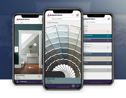 Screenshots from the Benjamin Moore Color Portfolio® App. Screenshots from the Benjamin Moore Color Portfolio® App.